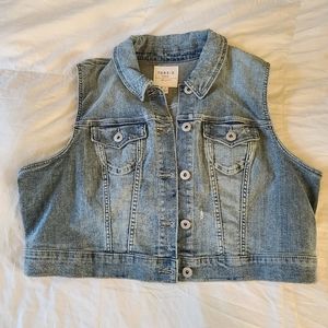 Torrid crop denim vest